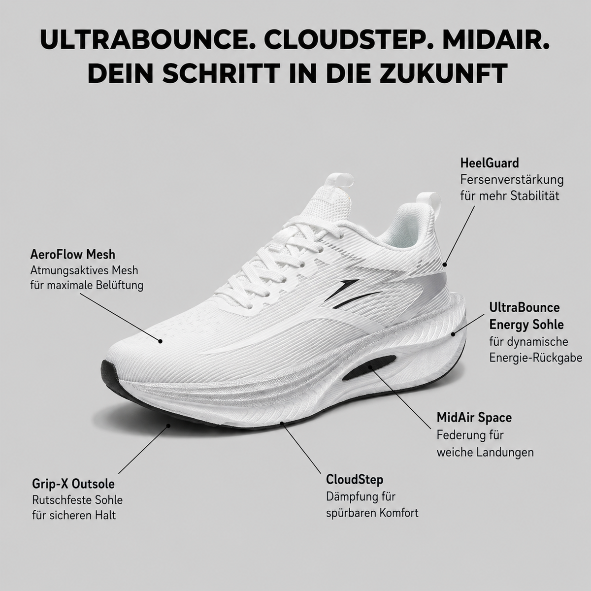 Leichter Laufschuh mit weicher Dämpfung