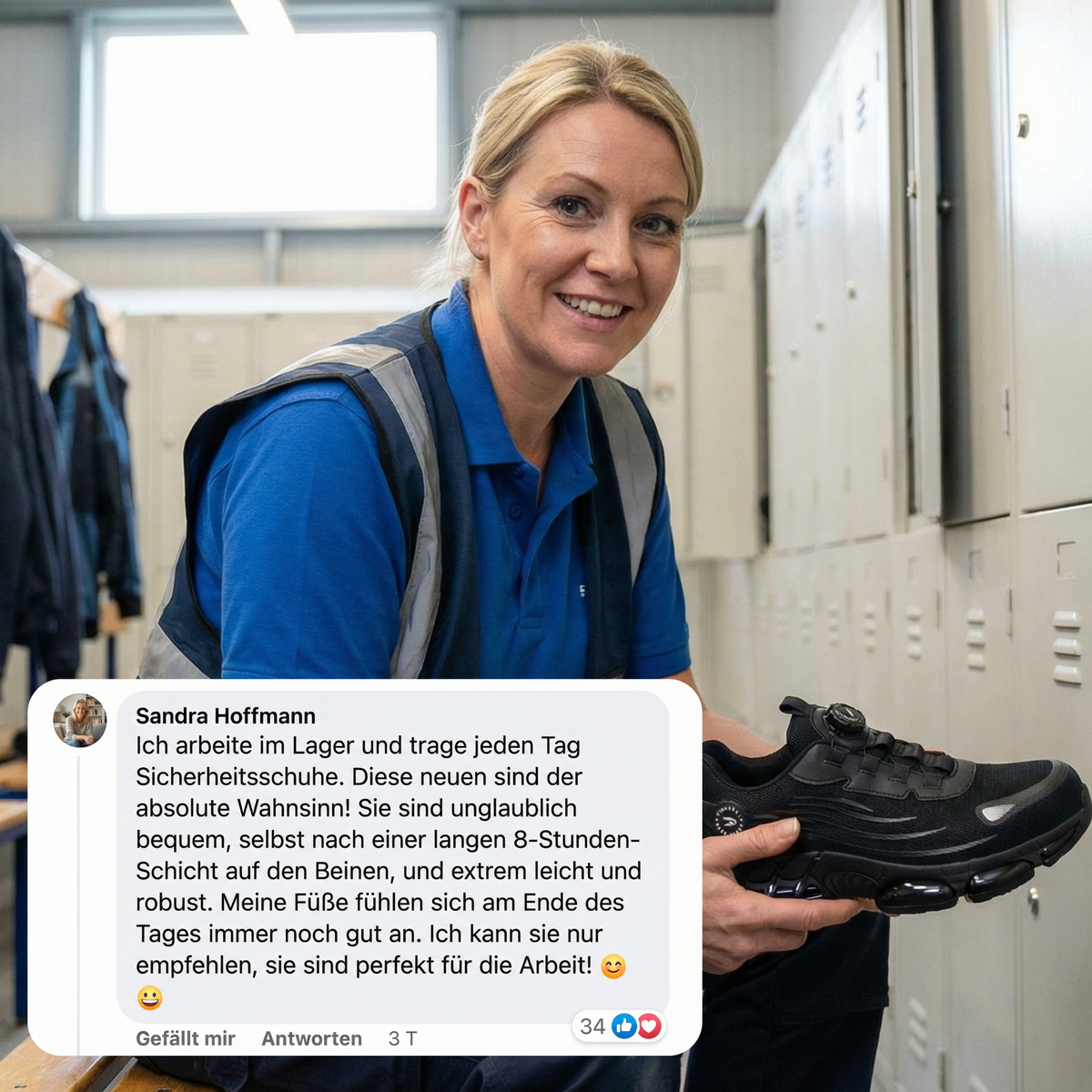 Sicherheitsschuh mit Schnellverschluss-System für Damen