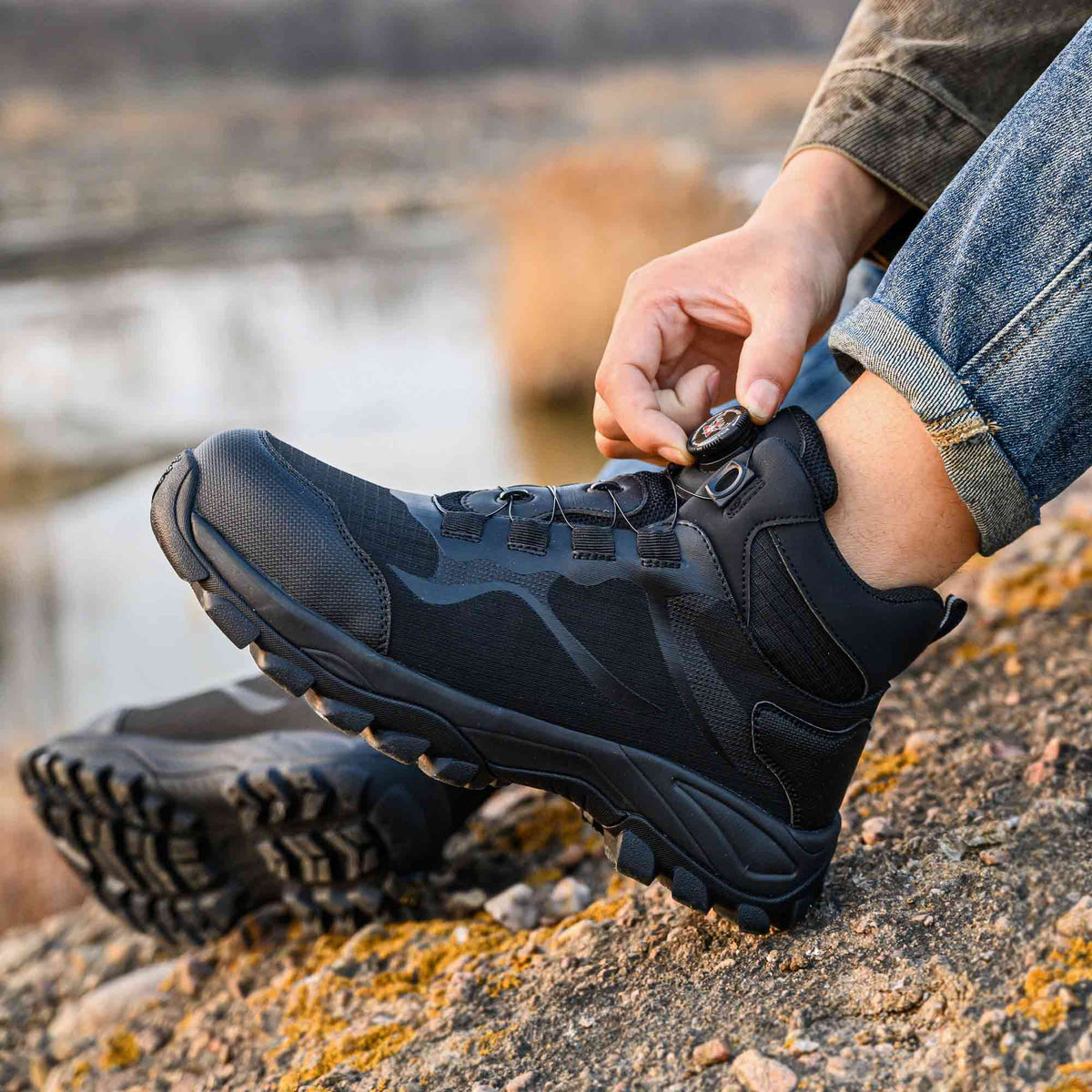 Stilvoller Sicherheitsstiefel mit rutschfester Sohle
